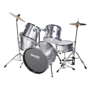 Mendini MDS100 5 Piece Full Size Complete Drum Set ~Black Blue Green 