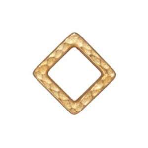  Real 22K Gold Plated Pewter Square 9mm Connector Link Ring 