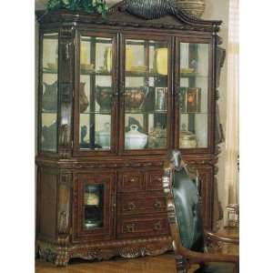  China Cabinet Buffet Hutch Toasted Chestnut Finish