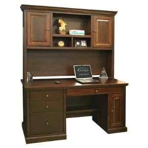   Park Computer Desk and Hutch in Brown Cherry