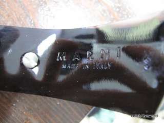 Marni Black Patent Leather Thick Belt S  