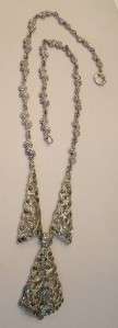   silver & marcasite chandelier choker necklace in excellent condition