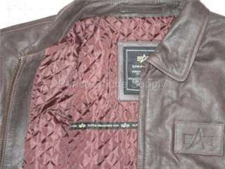 leather flight jacket brown size large free shipping international 