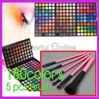 New pro 180 Color Warm&Shimmer&Matte Makeup Eye Shadow Palette+5 pc 