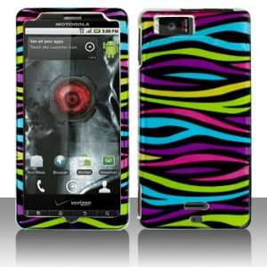 Premium   Motorola mb810/Droid X Rainbow Zebra Cover   Faceplate 