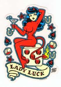 Vinyl Sticker Artist Vince Ray Lady Luck  