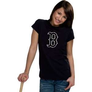   Boston Red Sox Womens Distressed Ink My Team Tee: Sports & Outdoors