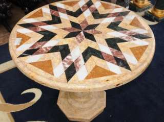 Italian Inlay Marble Side Table Stone Cocktail Tables  