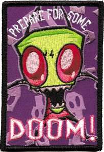  Invader Zim Prepare For Doom Logo Embroidered Iron On 