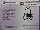 12 Coupons   Arbys B1G1 Sandwich Free   Buy One Get One Free ARBYs