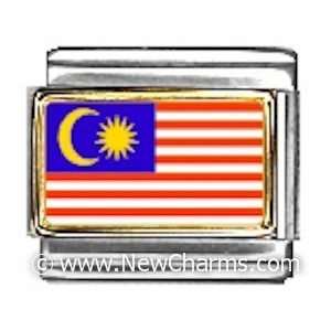 Malaysia Photo Flag Italian Charm Bracelet Jewelry Link