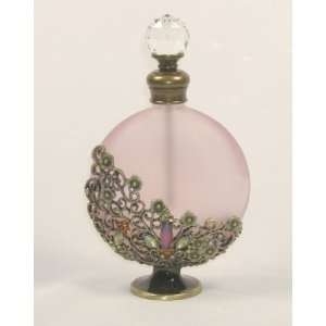  Decorative Pink Frosted Glass Sphere Perfume Bottle with 