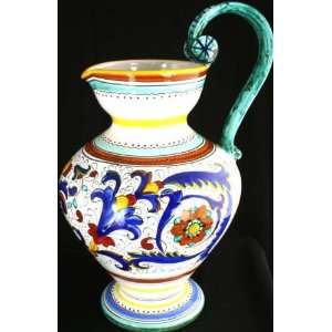    Painted Italian Ricco Deruta Majolica Pitcher Vase: Everything Else