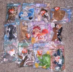 TY BEANIE BABIES LOT OF 12 MCDONALDS BEANIE BABIES   BRAND NEW IN 
