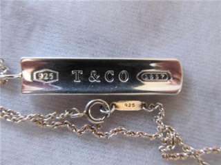 Tiffany & Co. Sterling Silver 1837 Bar Pendant Necklace  