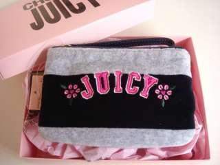 Juicy Couture Girls Velour Wristlet Stripe Kids Bag in Pink Gift Box 