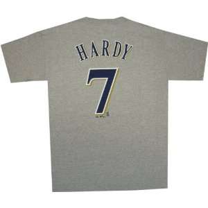 JJ Hardy Milwaukee Brewers Name and Number Shirt Road