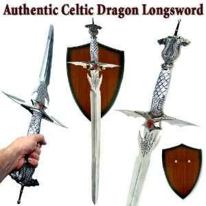  Best Quality Celtic Dragon Longsword w/ Plaque   42 inches 
