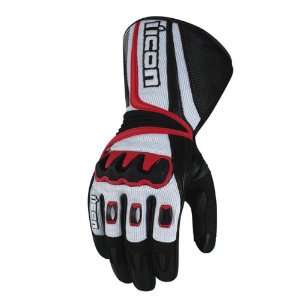    Icon Compound Long Mesh Motorcycle Gloves Red SM Automotive