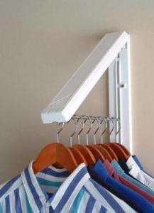 InstaHanger Hanger Laundry Room Collapsible Wall Mounted White As Seen 