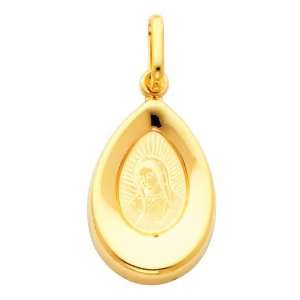  14K Yellow Gold Religious Our Lady of Guadalupe Charm 
