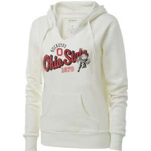  Ohio State Buckeyes Womens White Old Guard Hooded 