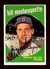 1959 TOPPS BILL MONBOUQUETTE #173 RED SOX SIGNED NICE
