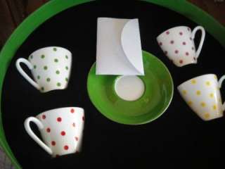 KATE SPADE LARABEE DOT DEMITASSE CUPS AND SAUCERS NEW  