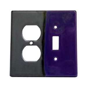  Purple Pewter Ceramic Switch Plate / 1 Toggle   1 Duplex 