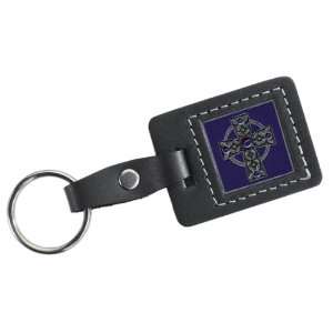  Purple Celtic Cross Leather Key Chain