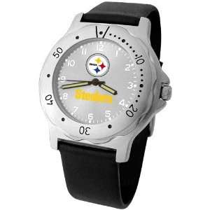  Pittsburgh Steelers Mens Black Leather Team Player Watch 