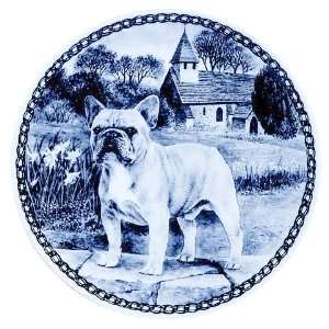  French Bulldog (Fawn): Danish Blue Porcelain Plate: Home 
