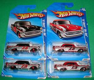 HOT WHEELS EDELBROCK 57 CHEVY LOT KMART RED AND BLACK  