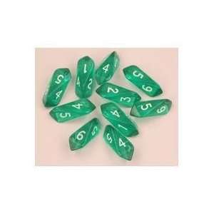  D6 Crystal Translucent Green (10) Toys & Games