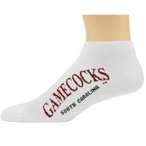 South Carolina Gamecocks White Team Name Ankle Socks:  