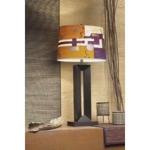 lavonne table lamp   rectangular base (dark walnut / painted shade 