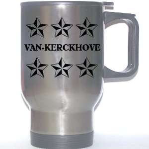 Personal Name Gift   VAN KERCKHOVE Stainless Steel Mug (black design 