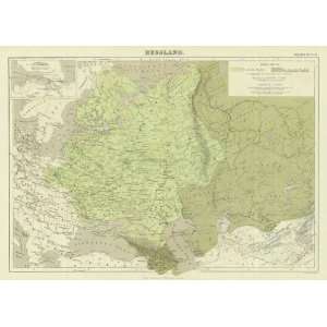  Lange 1870 Antique Map of Russia
