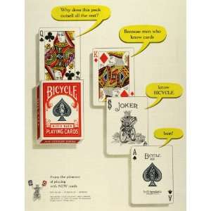  1953 Ad Playing Card Bicycle Queen of Clubs King of Diamonds 