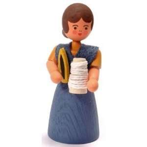   : Erzgebirge German Wood Miniature Lady Linen Weaver: Home & Kitchen