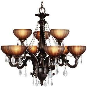 Monaco Design 9 Light 35 Aged Bronze Chandelier with Tuscan Glass and 