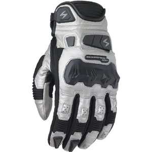 Scorpion Klaw Mens Leather On Road Motorcycle Gloves   Silver / X 