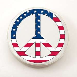  USA Peace Sign White Spare Tire Cover: Sports & Outdoors