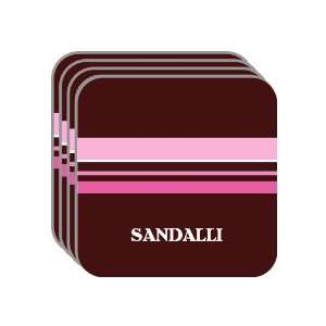   Name Gift   SANDALLI Set of 4 Mini Mousepad Coasters (pink design