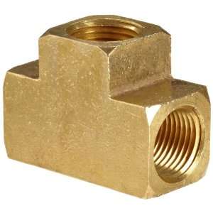 Anderson Metals Brass Pipe Fitting, Barstock Tee, 3/8 x 3/8 x 3/8 