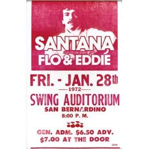  Santana Plus Special Guest Flo and Eddie 14 X 22 Vintage 