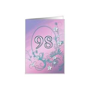   98th Birthday card with diamond stars look Card Toys & Games