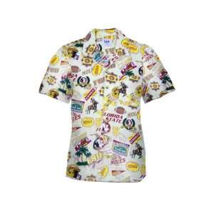  Florida State Seminoles Hawaiian Cream Full Button Shirt W 