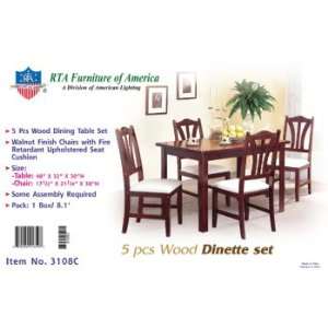   Set Walnut / Cherry Wood Dining Table with 4 Chairs