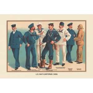  U.S. Navy Uniforms 1899 #2 28X42 Canvas Giclee: Home 
